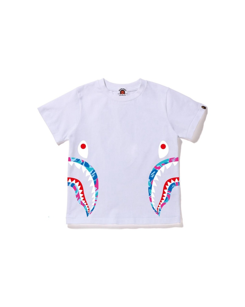 Hauts Bape Marble Side Shark Blanche Enfant | ISI-26806927